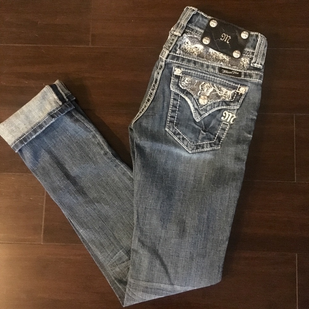 Miss Me White Lace Skinny Jeans